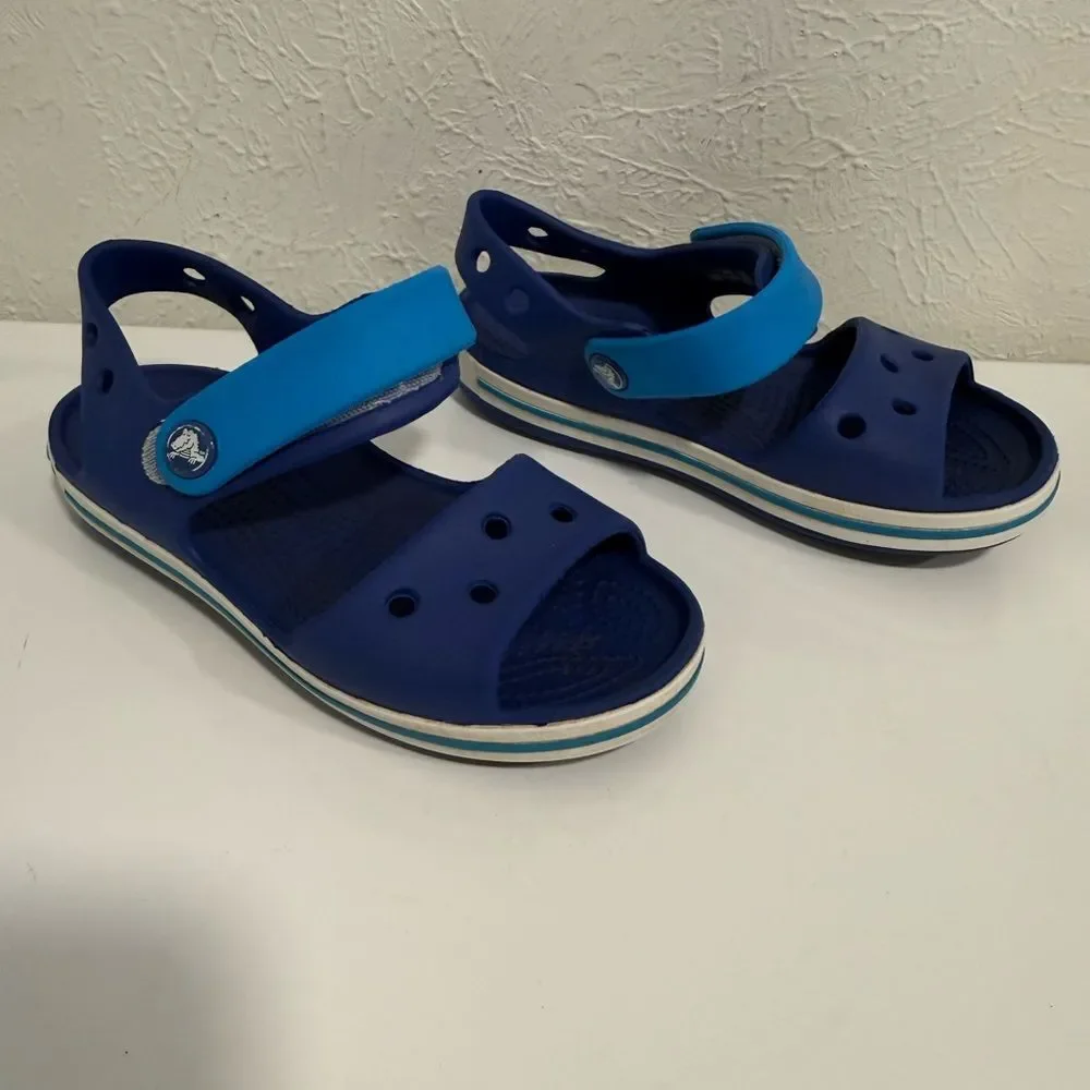 Crocs Crocband Blue Kids Sporty Sandals Size 11C VGUC